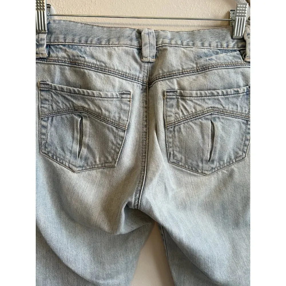 VTG Y2K Old Navy Low Rise Jeans Women 8 Loose Fit Light fade wide festival